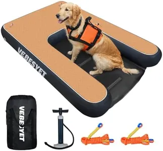 VEBESYET Inflatable Dog Water Ramp, Dog Floats Ladder Non-Slip EVA Foam with Dog Boat Ramp for Pools, Boats, Docks, Sea and Lake, Pet Water Dock Platform for Dogs Up to 220LBS