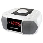HANNLOMAX HX-334CD CD Player with PLL AM/FM Radio, Dual Alarm, Red LED Display, Aux-in, AC Operation only. (White)