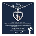 D Dongjiangjin Gift Daughter Necklace Daughter Gifts from Dad Daddy, Father to Daughter Gifts, Valentines Day Birthday Graduation Christmas Gifts for Girls Daughter from Dad