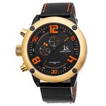 Joshua & Sons Men's Multifunction Unique Swiss Watch - 2 Subdials Date and GMT On Genuine Leather Strap - JS70