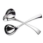 IMEEA Sauce Ladle Small Soup Ladle 18/10 Stainless Steel Gravy Ladle Drizzle Spoon Serving Ladle for Sauce, Set of 2