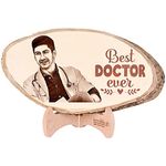 Incredible Gifts India Personalized Natural Wood Photo Frame - Customized Engraved Gift For Doctor (10-15 Inches)