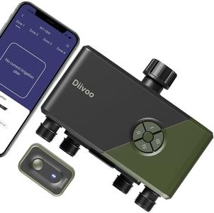 Diivoo WiFi Water Timer with 4 Outlets, Smart Sprinkler/Hose/Tap Controller, Alexa Compatible, Featuring 24 Irrigation Plans, Rain Delay, and 2 Watering Modes for Lawns & Yards