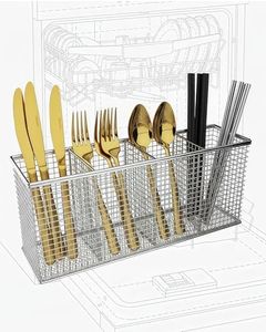 Viscogrip 4-Compartment Dishwasher Silverware Basket, 304 Stainless Steel