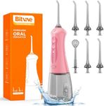 Bitvae Water Flossers for Teeth, Cordless Water Dental Pick with 6 Jet Tips & 3 Modes for All Oral Care, Ultra-fine 0.06mm Water Stream Precise for Teeth Cleaning and flossing, Easy to Use, Pink