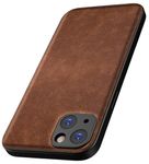 Kapa Tux Leather Back Cover for Apple iPhone 15 | Slim Shockproof Camera Protection Bumper Case (Brown)