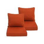 COZYVIDA Indoor/Outdoor Deep Seat Patio Cushions: Resilient Foam Filling, Weather Resistant Patio Cushions,seat(23.5x25x5.1 inch),Back(25x22.5 inch) 2 Sets,Quarry Red