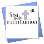 Claire Giles Toast Holy Communion Boy Card TOA27,blue|white|black