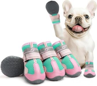 Aokown Dog Shoes for Small Dogs, Large Dog Boots for Winter Snow, Hot Pavement, Dog Booties & Paw Protectors Pink Size 3