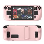 Aoyygg Protective Case Suitable for Steam Deck, Colorful Cover Protector Skin-Friendly Feel PC Material Protective Case with Stand Game Console Shell Accessories (Pink)