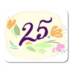 Yanteng Mouse Pads Mouse Pads Wedding Anniversary 25Th Signs in Calligraphy Style of Birthday and Jubilee Emblems with Number Age Mouse mats Mouse pad Suitable for Notebook Desktop Computers