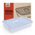 Chef Pomodoro Large Pizza Dough Proofing Box Kit,Pizza Dough Container, 2 Trays and 2 Covers, Household Pizza Dough Tray With Convenient Carry Handle (Blue (35.6 x 27.9 cm))