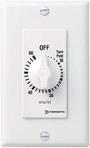 Intermatic FD60MWC 60-Minute Spring-Wound In-Wall Countdown Timer Switch for Auto-Off control of Fans and Lights, White