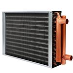 12x15 Heat Exchanger Water To Air , Forced Air Heating with 1" Copper Ports Hot Water Coil for Outdoor Wood Furnaces, Residential Heating