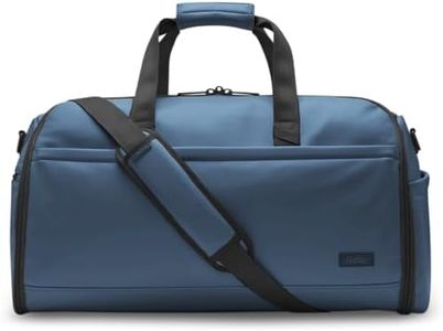 Halfday Convertible 2-in-1 Vegan Leather Premium Garment Duffel Weekender Bag 45L | Carry-On, Wrinkle-Free Travel, Hanging Suit Compartment, Shoe Pockets, Trolley Sleeve, Ocean