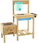 TP Wooden Deluxe Potting Bench Mud Kitchen | FSC | Outdoor Garden Kitchen for Kids | Grow your own from seedlings 3 Years+ Outdoor Potting Table with Accessories for Growing Vegetables/Fruits/Flowers