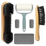 Go2trymo Pool Table & Rail Brush 5 Set, Billiard Pool Table Felt Cleaner Accessories with 2 Wooden Pool Table Brushes, Cue Cleaning Cloth, Ferrule Polish Cloth & Sticky Lint Roller