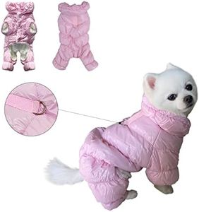Dog Winter Coats Dog Snowsuit Waterproof Windproof Dog Cold Weather Coats for Small Puppy Dogs Warm Fleece Lining Dog Coat Clothes Dog Puffer Jacket Dog Apparel with D Ring Pink X-Large