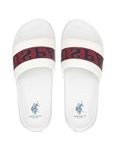 U.S. POLO ASSN. MENS HARVEY 6.0 WHITE Sliders- (UK7) (US8) (2FD24795W01)