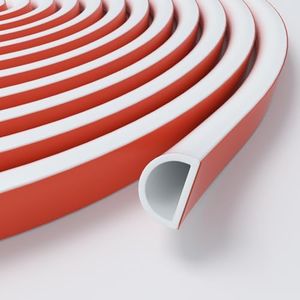 Silicone Weather Stripping Door Seal, Self Adhesive Weather Stripping for Doors and Windows, Seal Gap (from 1/8 inch to 1/4 inch) (20Ft, White)