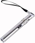 Eis Doctor Medical Light Premium Bright Torch Stainless Steel LED Flashlight Round Moon Shape with Keychain Pen Torch for Doctor, Medical Student and Clinic