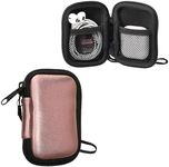 kwmobile Neoprene Case Compatible with in-Ear Headphones - 2.3 x 3.5 inches (6 x 9 cm) Case with Zip - Metallic Rose Gold