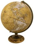 Replogle Morgan Designer Series Globe, Old World Style Globe, Raised Relief, Charred Hardwood Base, Antique Brass Plated Semi-Meridian, Velvety Texture Ball (12"/30 cm Diameter)