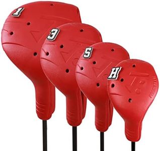 FRANKTECH Golf Club Covers, 4pcs or 1pc EVA Plastic Golf Head Covers for Driver Fairway Woods Hybrid, Driver Headcover with Pins, Fit All Right-Handed Golf Clubs, Easy On Off, Washable, Funny