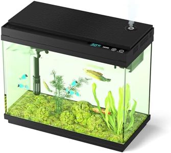 Xyingshine Fish Tank Smart Aquarium Kit: 2.5Gal Auto-Humidifying with Intelligent Mist Spray, Ultra-Quiet Silent Pump, Multi-Layer Filtration System, 7 Color Lights&LED Display-Desktop Decor for Room