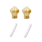 2 pcs MK10 M7 Extruder Nozzle 0.4mm and 2pcs PTFE Tube kit, for Wanhao FlashForge Creator Pro 2 QIDI Technology etc 3D Printer Repair Parts Replacement (2-Pack)