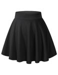 DRESSTELLS Women's Black Mini Pleated Tennis Skirt Aline School Girl High Waisted Basic Casual Party Skater Skirt Ladies Flared Golf Short Skirt Black S