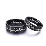 LAVUMO Heartbeat Rings for Couples 