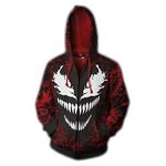 LGYCB Venom Hoodie Zip 3D Digital Print Hoodies Sweater Teenagers Cosplay Sweatshirts Apparel Youth Tracksuit Unisex Casual Soft Cosy Jacket,Venom-Adults(XL)