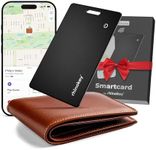 Rhinokey® Wallet Tracker Card for iOS – Slim 1.8mm Thin, Rechargeable Bluetooth Tracker, IP68 Waterproof, Apple Find My Compatible, Item Finder with Keyring Hole (1 Pack)