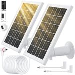 Solar Panel for Ring Camera, 2 Pack solar panels for Ring Security Camera, 5W Solar Panel with 10FT/3M Long Cable Dustproof Waterproof, Solar Charger Compatible with Spotlight & Stick Up Outdoor Cam