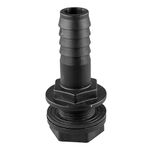 Water Butt Connector Adapter Tank Fitting 1/2" - 2" Barb Straight 90 Pipe Outlet (Straight, 3/4")