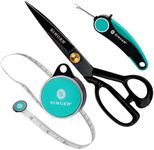 SINGER ProSeries 10 Inch Sewing Fabric Scissors, Heavy Duty Forged Steel Industrial Tailor Shears for Leather and Fabric with Folding Seam Ripper and 96 Inch Retractable Tape Measure for Dressmaking