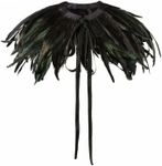 zfyanssee Black Green Feather Hand made Collar Cape Shawls Wrap for Halloween Costumes