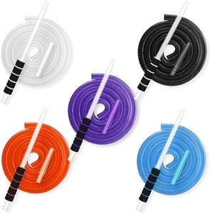 5Pcs Hookah Hose Disposable Shisha Hose 72'' Pipe With Glass Mouthpiece Foam Handle 5 Color Washable Durable Hookah Accessories