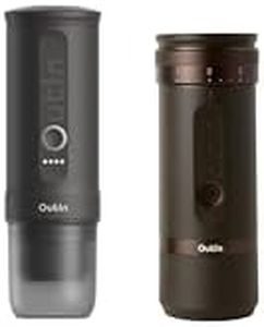 OutIn Nano Portable Electric Espresso Machine with Fino Portable Electric Coffee Grinder, Brown & Grey