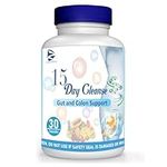 15 Day Gut Cleanse - Gut and Colon Support,Advanced Bowel Cleanse,with Senna, Cascara Sagrada,Non-GMO Cleanse,Waste Loss to Feel Lighter,30 Capsules Per Bottle (1PCS)