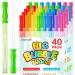 Inscraft 40 Pack 14’’ Big Bubble Wands, 8 Colors Mix Bulk for Summer Toy, Outdoor/Indoor Activity Use, Easter, Birthday, Graduation, Shower, Bubbles Party Favors Supplies for Kids