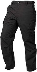 LAPG Men's Core Cargo Tactical Pants, Stretch Waistband, Lightweight & Durable Ripstop CCW Cargo Pants for Men, Black, Size 32 x 30