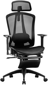 HOMESTOOL Silla Ergonómica Escritorio Silla Oficina con 2-Eje Soporte Lumbar Regulable, Sillas Escritorio a Malla Carbón Sillas Ejecutiva Ordenador Respaldo Alto Cadeira Asiento Cascada Carga 150kg