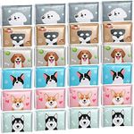 24 Packs Travel Size Tissue Pocket Tissues Slim Pack Facial Tissues 3 Ply Tissues Wallet Size Pocket Tissues Packs for Travel Wedding Party Favors, 6 Styles (Dog)