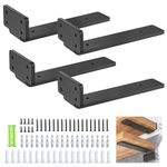 WELDUN 4 Pack Floating Shelf Brackets 15 CM, Heavy Duty Metal Brackets for Shelves Support Wall Hanging