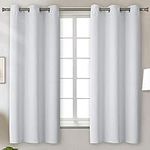 BGment Blackout Curtains - Grommet Thermal Insulated Room Darkening Bedroom and Living Room Curtain, 2 Panels of 42 x 63 Inch, Greyish White