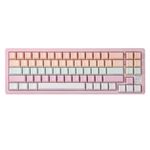 YUNZII AL71 68% Mechanical Keyboard, Full Aluminum CNC, Hot Swappable Gasket, 2.4GHz Wireless BT5.0/USB-C Wired Gaming Keyboard,NKRO Programmable RGB Backlight,for Win/Mac(Pink, Crystal White Switch)