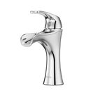 Pfister Jaida Polished Chrome Bathroom Faucet, Single Handle, Bathroom Vanity Faucet w/Push & Seal Bathroom Sink Drain, Bathroom Décor, 1 or 3-Hole Bathroom Sink Faucet, Optional Deck Plate Included