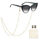 CIOKOL Eyeglass Chains Mask Chains And Cords For Women Anti-Lost Mask Sunglasses Fashion Holder Strap Lanyards…, Bead-gold, 29in